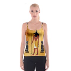 Anubis, Ancient Egyptian God Of The Dead Rituals  Spaghetti Strap Tops