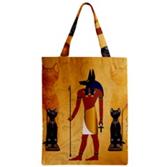 Anubis, Ancient Egyptian God Of The Dead Rituals  Zipper Classic Tote Bags by FantasyWorld7