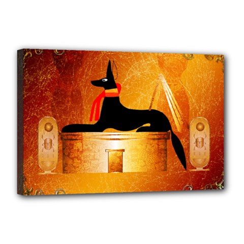 Anubis, Ancient Egyptian God Of The Dead Rituals  Canvas 18  X 12 