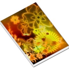 Glowing Colorful Flowers Large Memo Pads