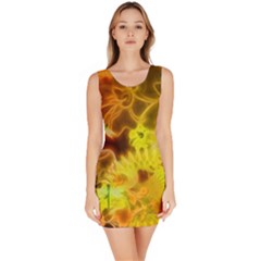 Glowing Colorful Flowers Bodycon Dresses