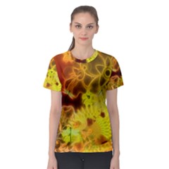 Glowing Colorful Flowers Women s Sport Mesh Tees