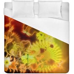 Glowing Colorful Flowers Duvet Cover Single Side (kingsize)