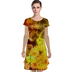 Glowing Colorful Flowers Cap Sleeve Nightdresses by FantasyWorld7