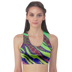 Florescent Zebra Print Pattern  Sports Bra