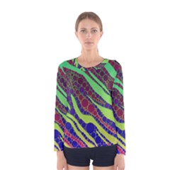 Florescent Zebra Print Pattern  Women s Long Sleeve T-shirts