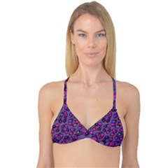 Purple Cheetah Pattern  Reversible Tri Bikini Tops