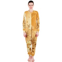 Wonderful Flowers With Butterflies Onepiece Jumpsuit (ladies) 