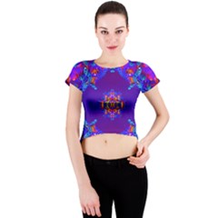 Abstract 2 Crew Neck Crop Top