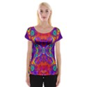 Butterfly Abstract Women s Cap Sleeve Top View1