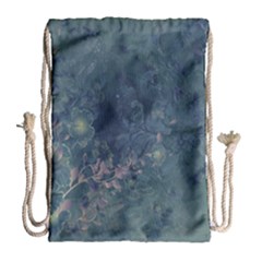 Vintage Floral In Blue Colors Drawstring Bag (large)