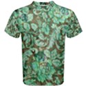 Beautiful Floral Pattern In Green Men s Cotton Tees View1