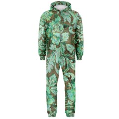 Beautiful Floral Pattern In Green Hooded Jumpsuit (men)  by FantasyWorld7