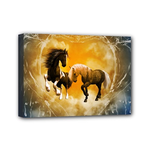 Wonderful Horses Mini Canvas 7  X 5 