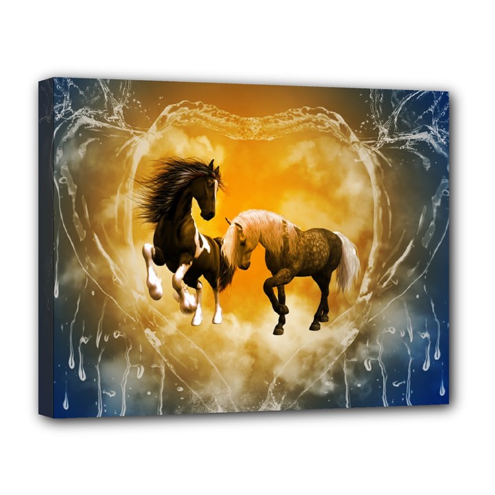 Wonderful Horses Canvas 14  x 11 