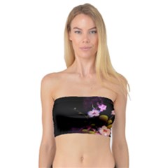 Awesome Flowers With Fire And Flame Women s Bandeau Tops