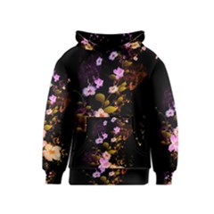 Awesome Flowers With Fire And Flame Kid s Pullover Hoodies