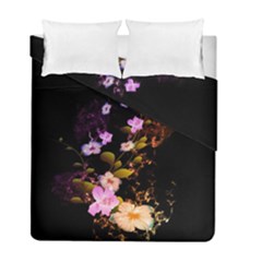 Awesome Flowers With Fire And Flame Duvet Cover (twin Size) by FantasyWorld7