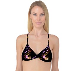 Awesome Flowers With Fire And Flame Reversible Tri Bikini Tops