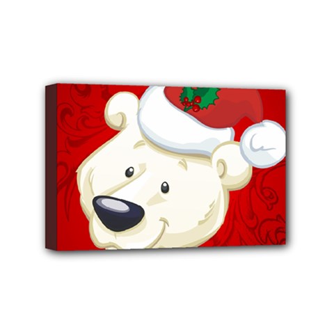 Funny Polar Bear Mini Canvas 6  X 4  by FantasyWorld7