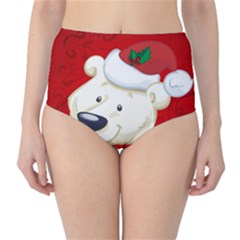 Funny Polar Bear High-waist Bikini Bottoms