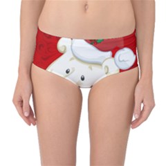 Funny Polar Bear Mid-waist Bikini Bottoms