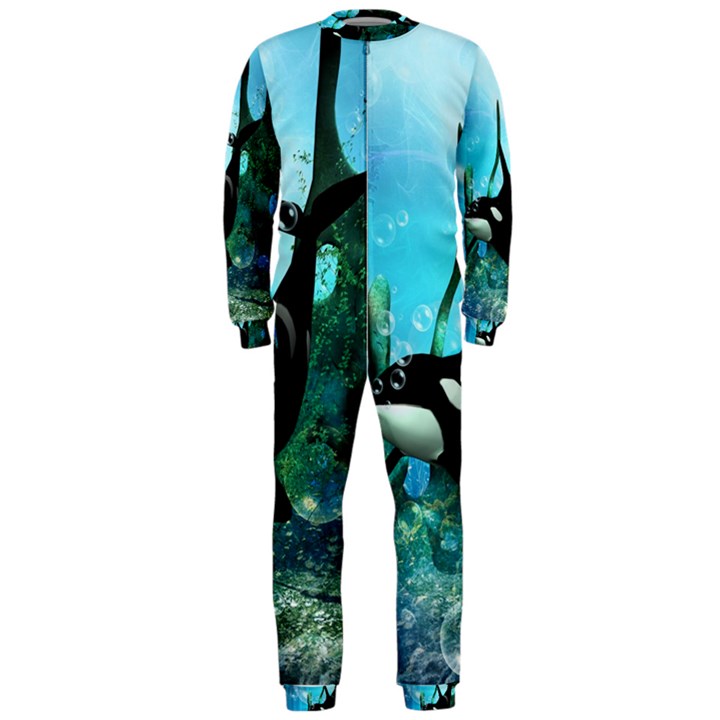 Orca Swimming In A Fantasy World OnePiece Jumpsuit (Men) 