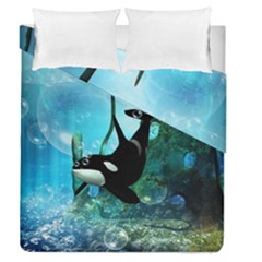 Orca Swimming In A Fantasy World Duvet Cover (full/queen Size)