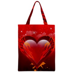 Heart Zipper Classic Tote Bags by EnjoymentArt