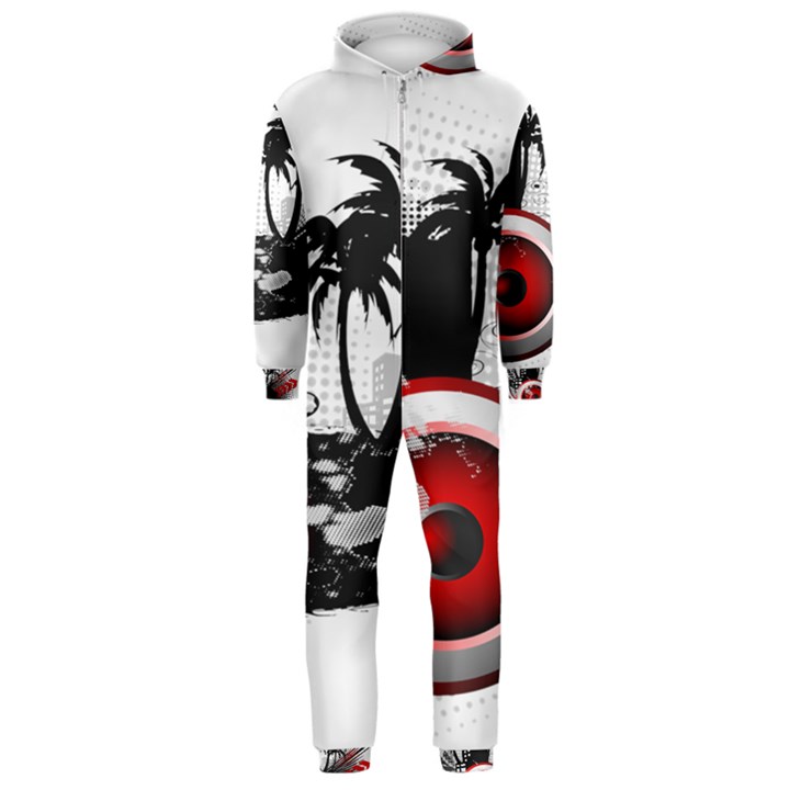 music, speaker Hooded Jumpsuit (Men) 