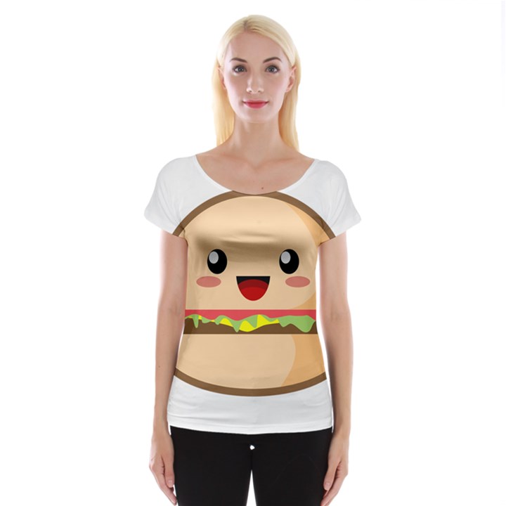 Kawaii Burger Women s Cap Sleeve Top