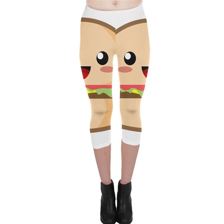 Kawaii Burger Capri Leggings