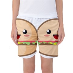 Kawaii Burger Women s Basketball Shorts