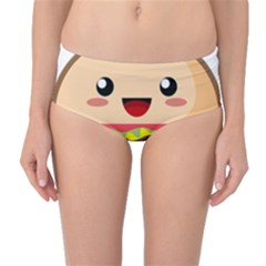 Kawaii Burger Mid-waist Bikini Bottoms