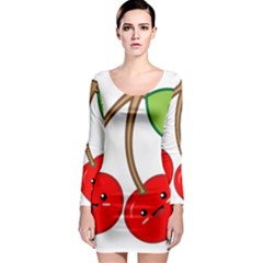 Kawaii Cherry Long Sleeve Bodycon Dresses