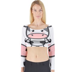 Kawaii Cow Long Sleeve Crop Top by KawaiiKawaii