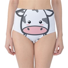 Kawaii Cow High-waist Bikini Bottoms