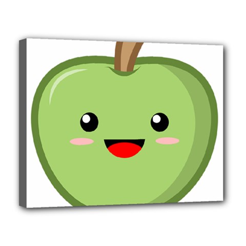 Kawaii Green Apple Canvas 14  X 11 