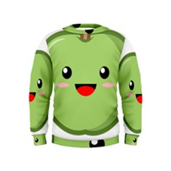 Kawaii Green Apple Boys  Sweatshirts