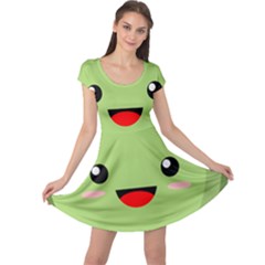 Kawaii Green Apple Cap Sleeve Dresses