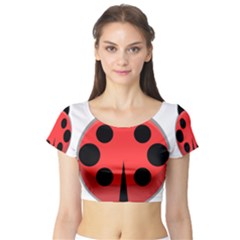 Kawaii Ladybug Short Sleeve Crop Top