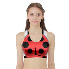 Kawaii Ladybug Women s Sports Bra With Border