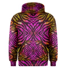 Florescent Pink Zebra Pattern  Men s Pullover Hoodies by OCDesignss