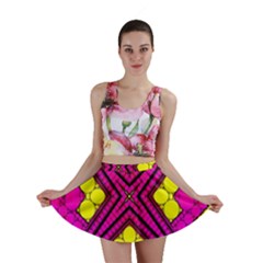 Florescent Pink Yellow Abstract  Mini Skirts