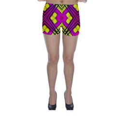 Florescent Pink Yellow Abstract  Skinny Shorts