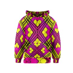 Florescent Pink Yellow Abstract  Kids Zipper Hoodies by OCDesignss