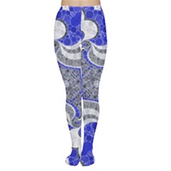 Bright Blue Abstract  Women s Tights