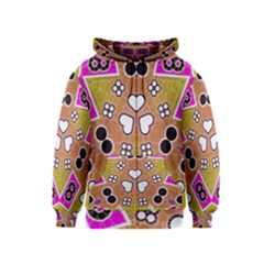 Pink Black Yellow Abstract  Kids Zipper Hoodies