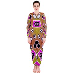 Pink Black Yellow Abstract  Onepiece Jumpsuit (ladies)  by OCDesignss