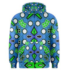 Florescent Blue Green Abstract  Men s Zipper Hoodies by OCDesignss